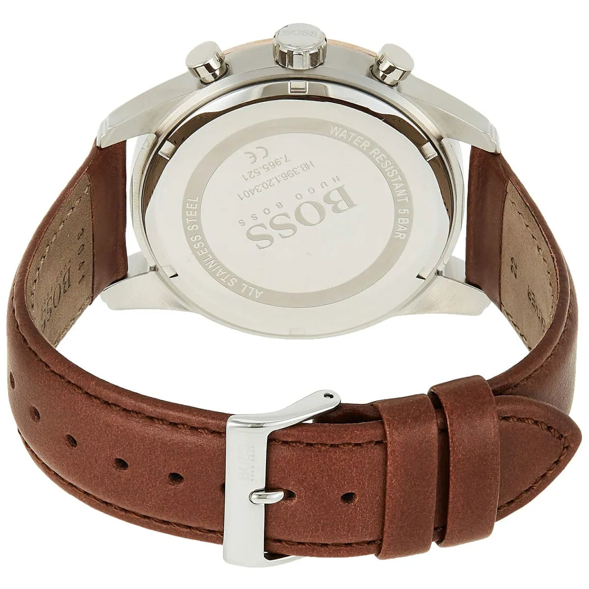 Hugo Boss Skymaster case back with steel cover and water resistance markings