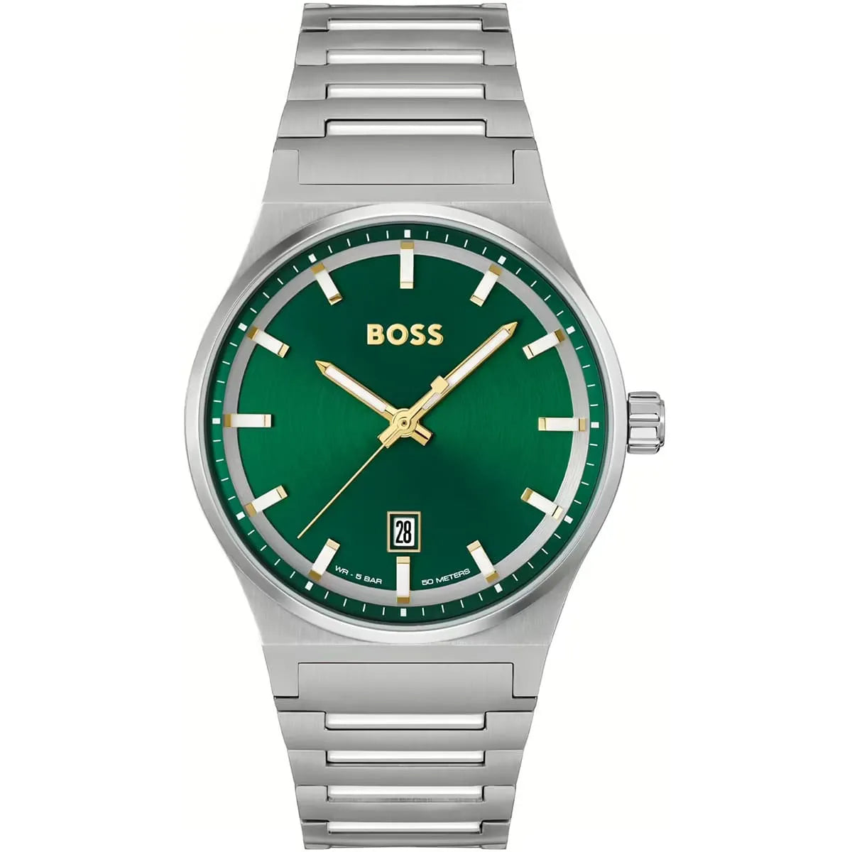 HUGO BOSS Candor men's watch with green dial and stainless steel bracelet