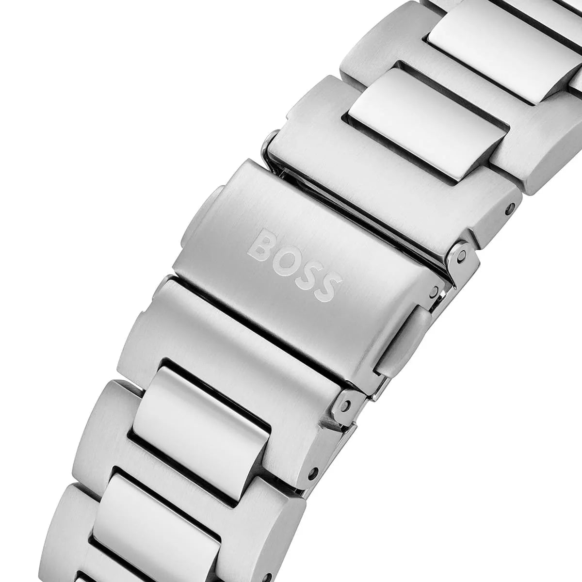 Hugo Boss Skymaster stainless steel metal bracelet with fold-over clasp