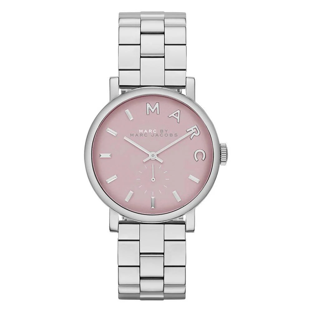 Marc By Marc Jacobs Baker Pink Dial Silver Tone Watch MBM3283