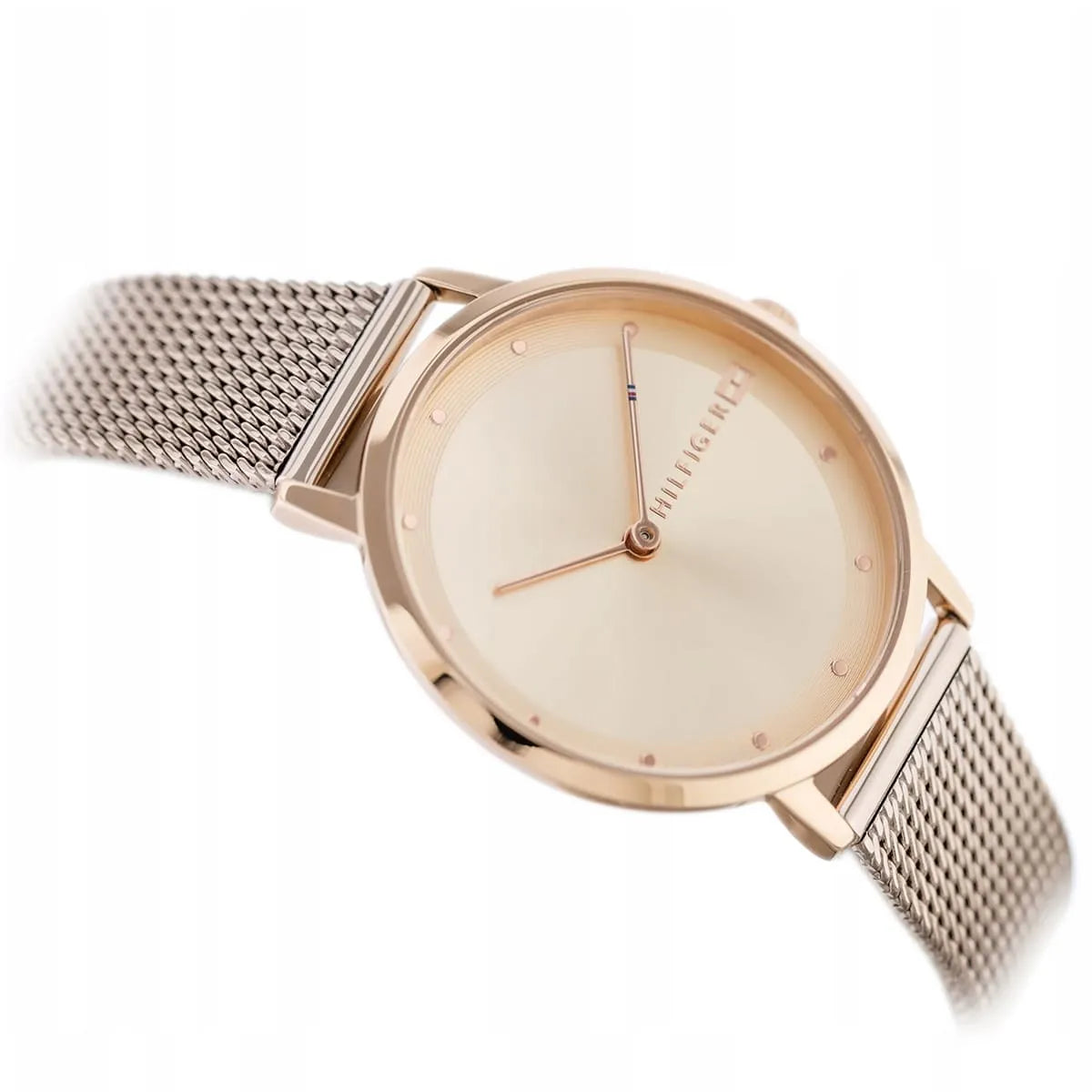 Tommy Hilfiger Pippa slim watch with rose gold case and carnation gold mesh band