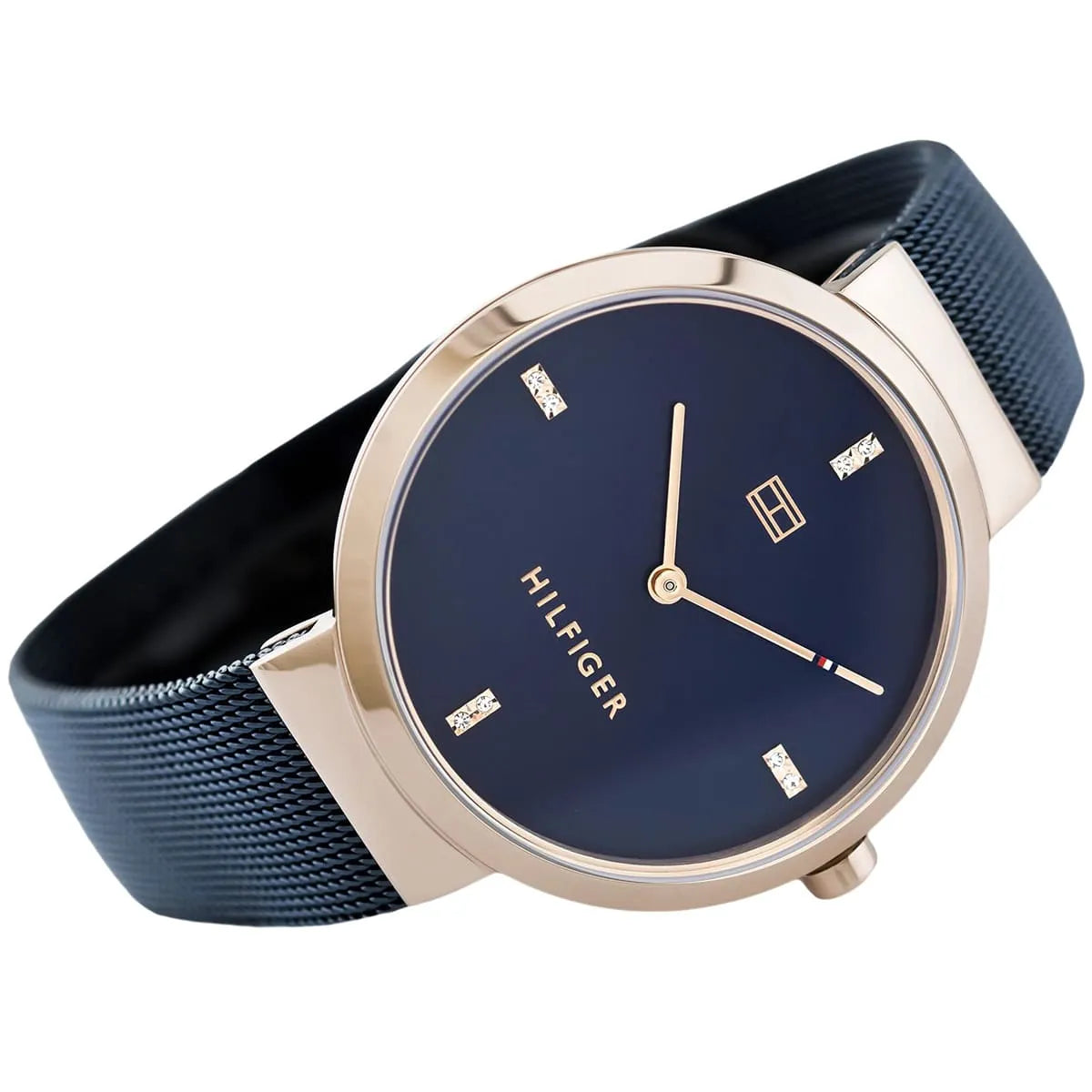 Tommy Hilfiger Liberty women's watch with navy mesh band and crystal hour markers