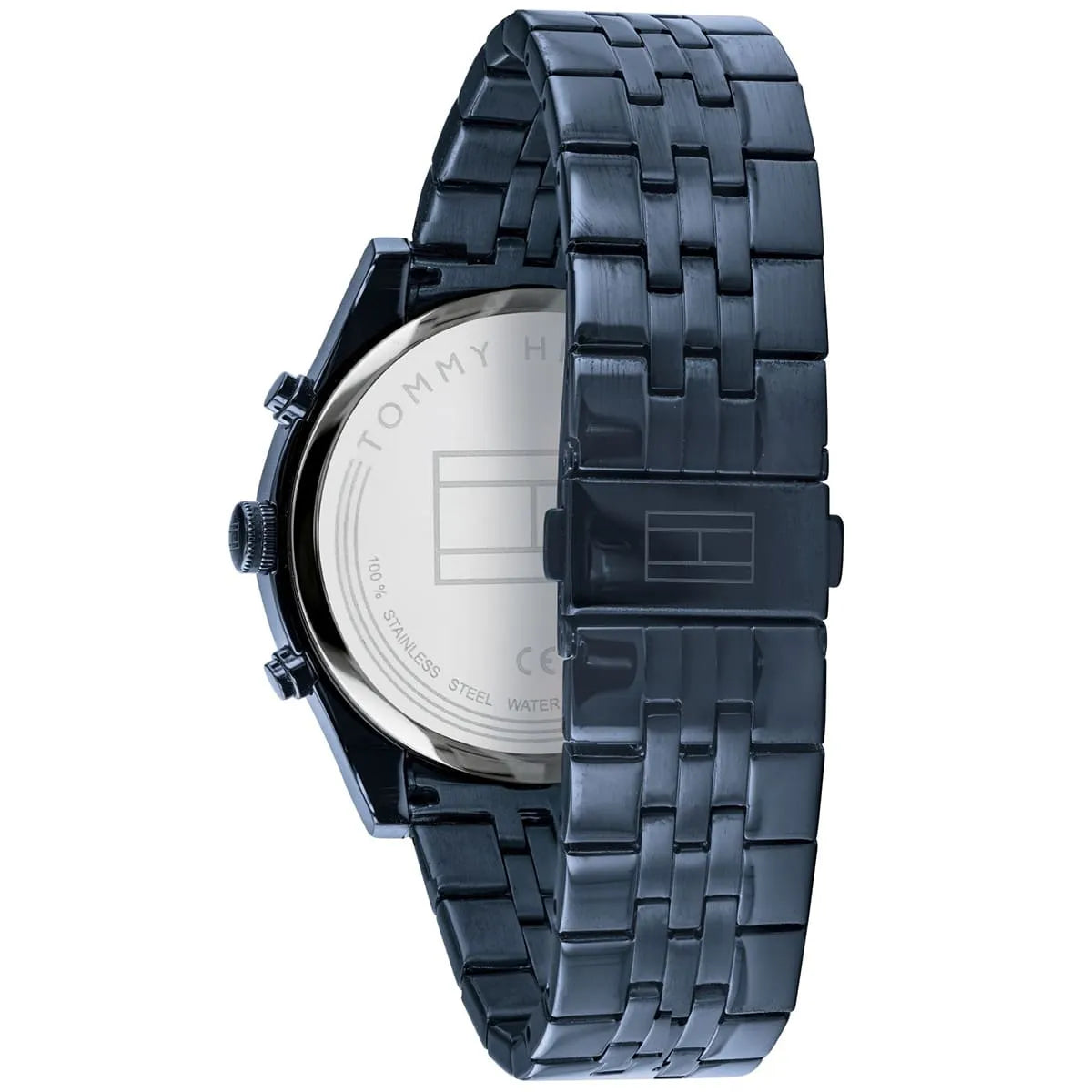 Tommy Hilfiger watch profile view displaying stainless steel case and bracelet