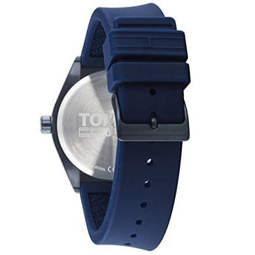 Tommy Hilfiger watch caseback with stainless steel plate and brand engraving