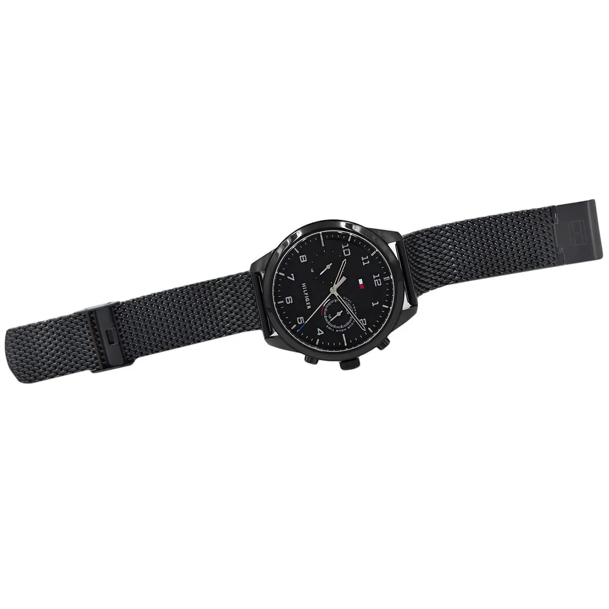 Tommy Hilfiger PATRICK watch displayed flat on mesh strap