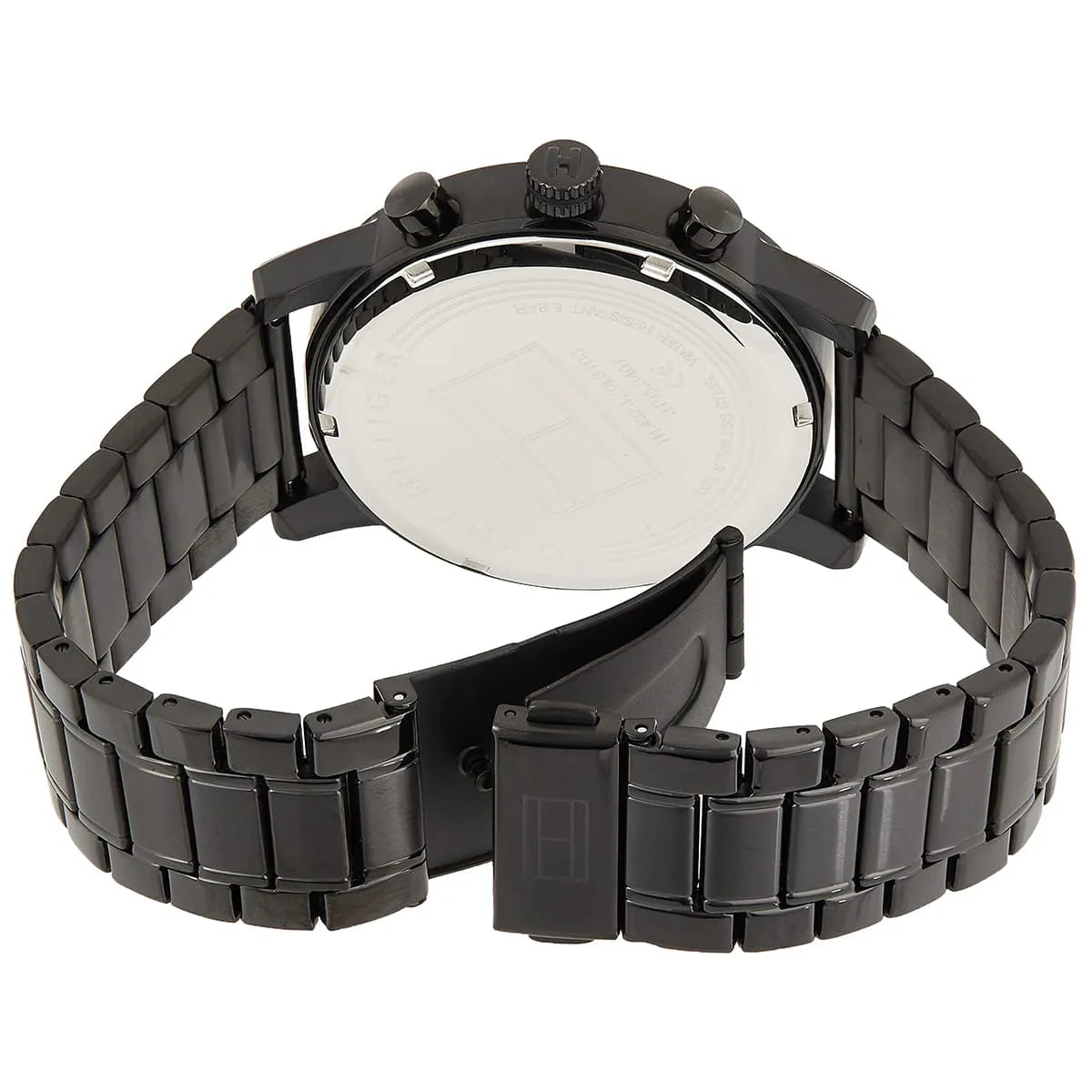 Tommy Hilfiger Sullivan watch caseback with stainless steel bracelet and fold-over clasp