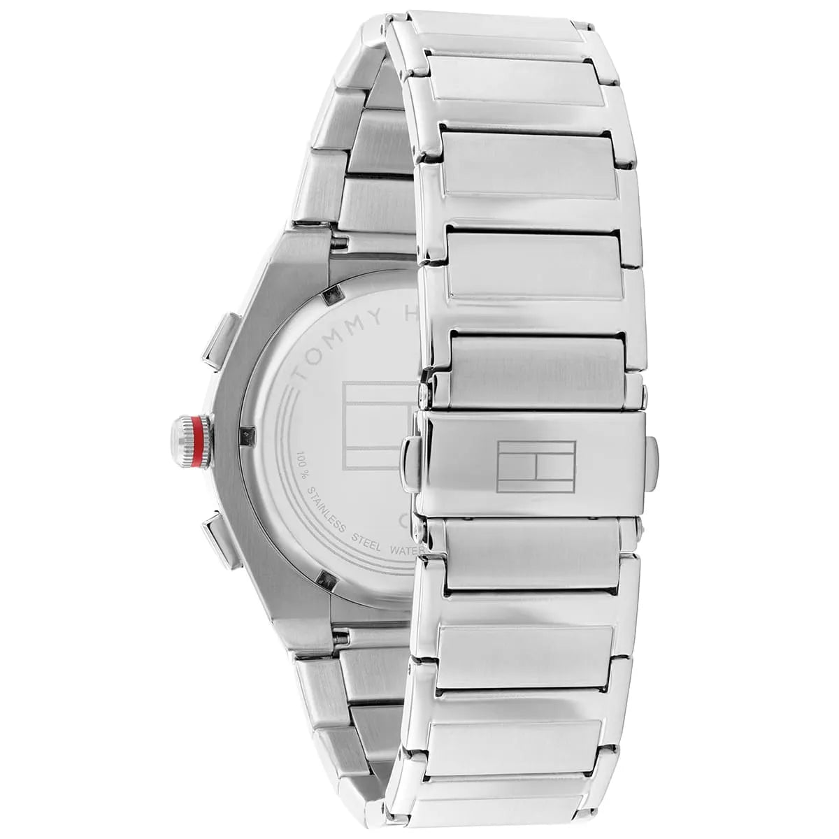 Tommy Hilfiger Connor watch stainless steel metal band and bracelet detail