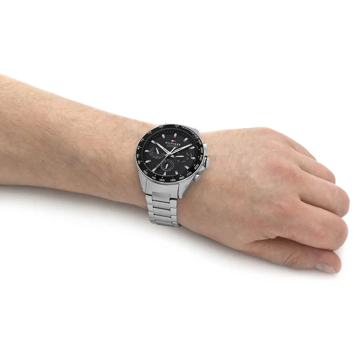 Tommy Hilfiger Damon chronograph watch worn on wrist