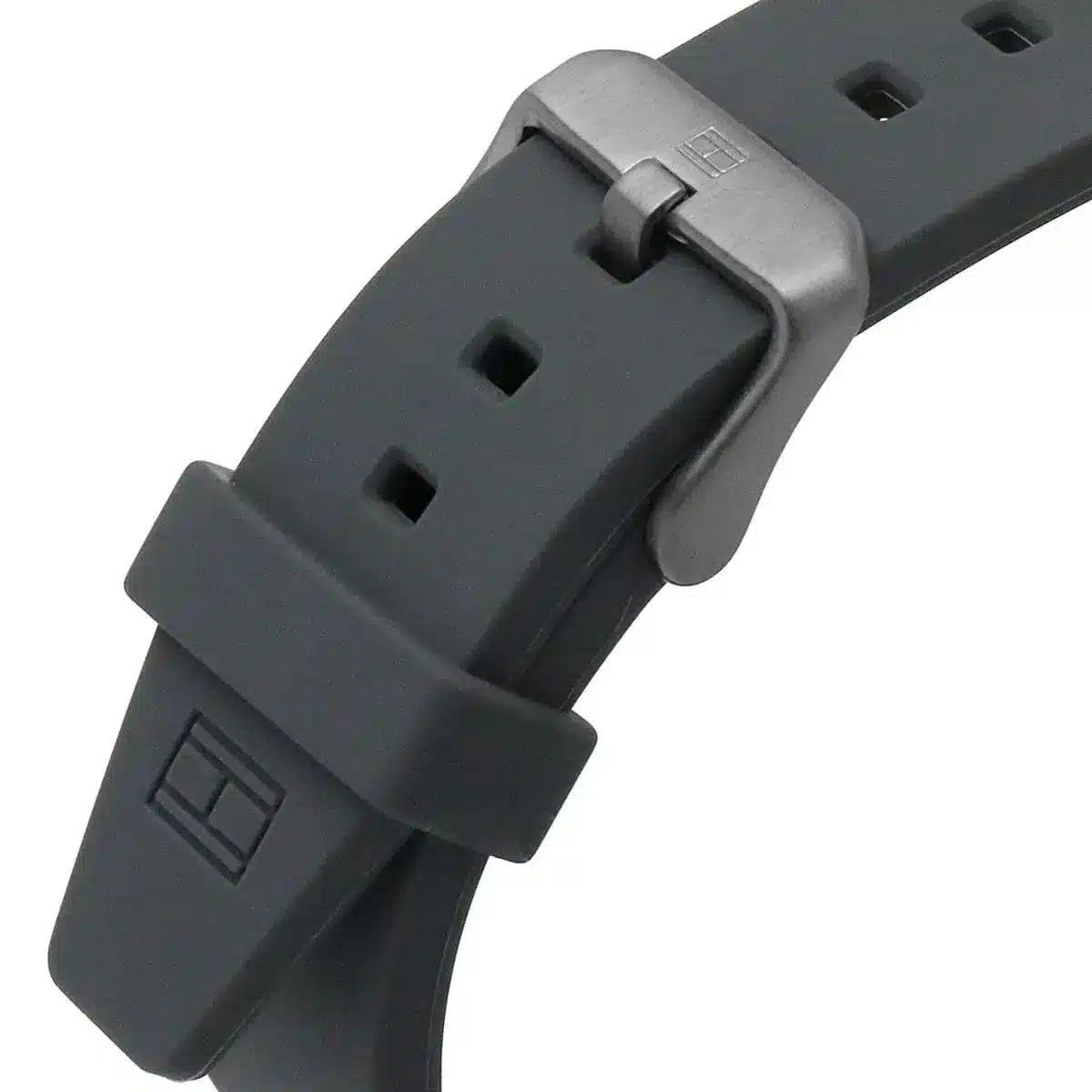 Tommy Hilfiger Max grey rubber strap with buckle closure detail
