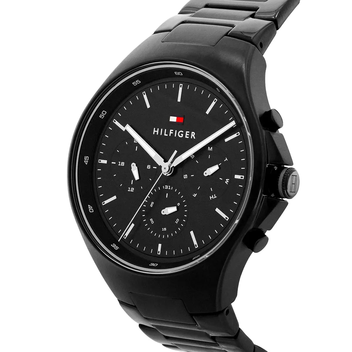 Tommy Hilfiger Justin Chronograph Black Dial Black Steel Strap Men's Watch 1792055