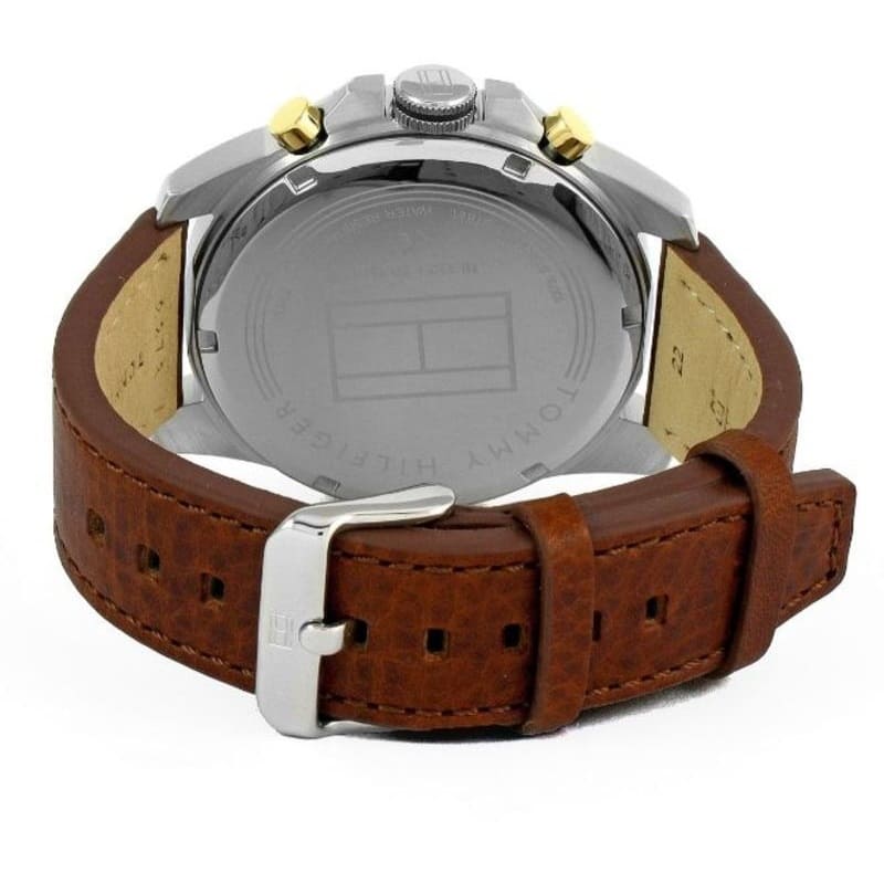 Tommy Hilfiger Decker Chronograph Blue Dial Brown Leather Men's Watch 1791561
