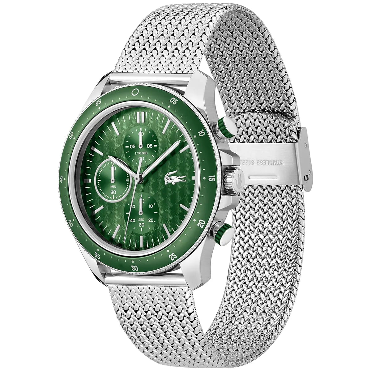 Lacoste Neo Heritage Chronograph Quartz Silver Mesh Men's Watch 2011255
