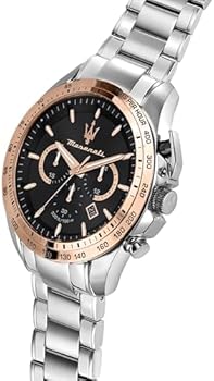 Maserati Competizione Automatic Silver Dial Two-Tone Silver and Rose Gold Stainless Steel Men's Watch R8873612047