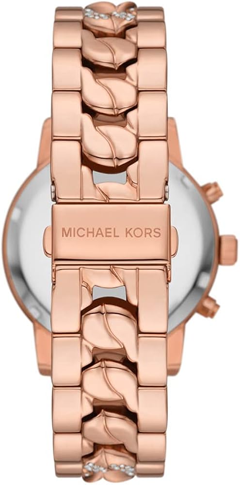 Michael Kors Ritz Pavé Curb Chain Rose Gold-Tone Women's Watch - MK7223
