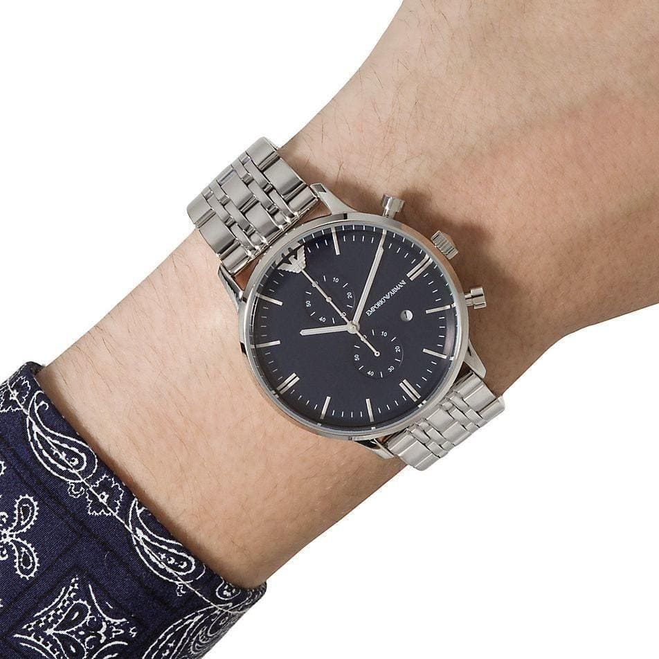 Emporio Armani Chronograph Quartz Dark Blue Dial Watch AR1648