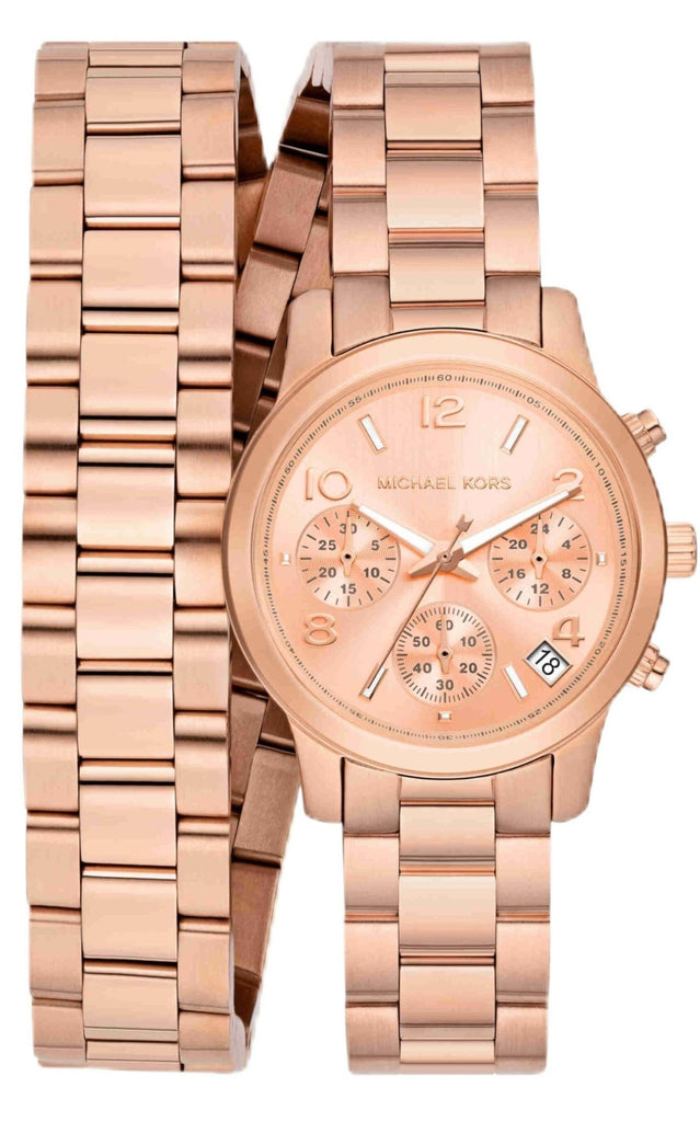 Michael Kors Runway Chronograph Rose Gold Wrap Women's Watch - MK7453