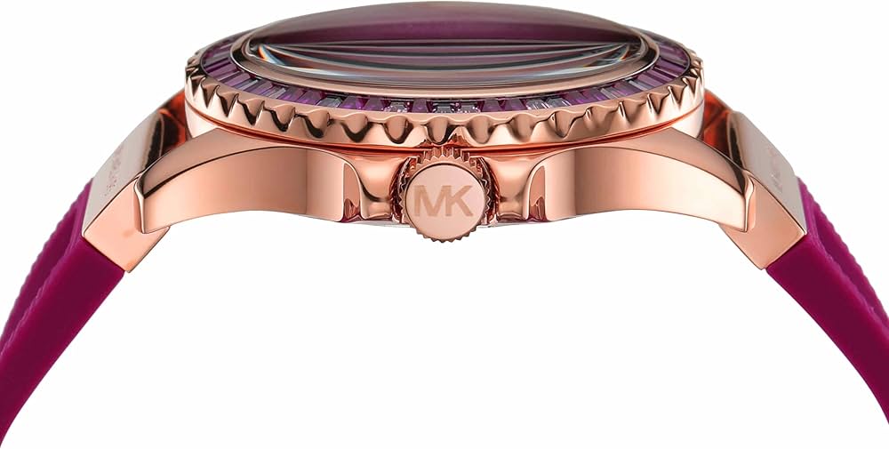 Michael Kors Oversized Everest Pavé Fuchsia Silicone Strap Women's Watch - MK7441