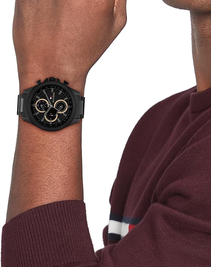 Tommy Hilfiger Damon Stainless Steel Quartz with Black Dial Men's Watch - 1792081