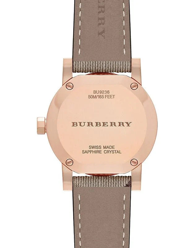 Burberry The City Rose Gold Dial Leather Women's Watch - BU9236