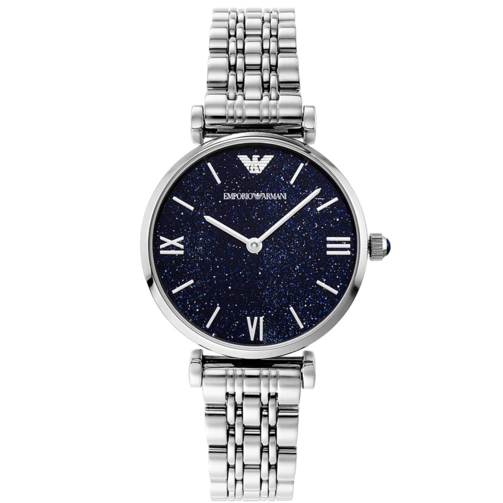 Emporio Armani Gianni T-Bar Quartz Navy Star Dial Women's Watch - AR11091