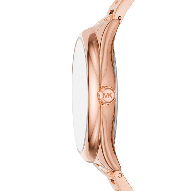 Michael Kors Janelle Rose Gold-Tone Pavé Logo Women's Watch - MK7312