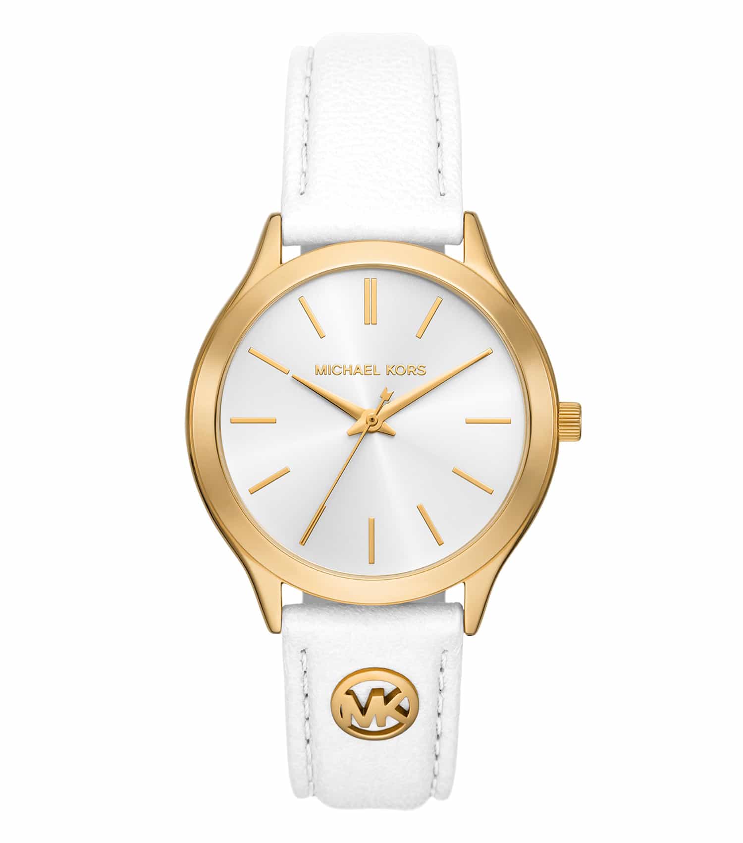 Michael Kors Slim Runway White Leather Women's Watch - MK7466