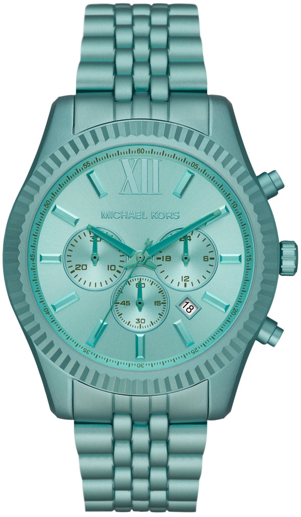Michael Kors Lexington Chronograph Turquoise Aluminum Men's Watch - MK8793