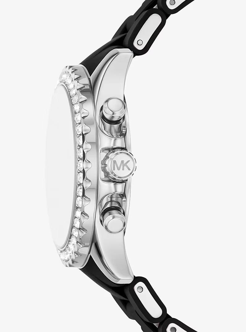 Michael Oversized Everest Pavé Silver-Tone Watch - MKO1132