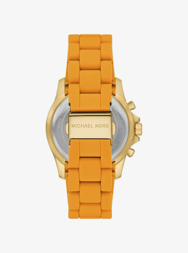 Michael Kors Everest Pavé Gold-Tone and Silicone Watch - MKO1177