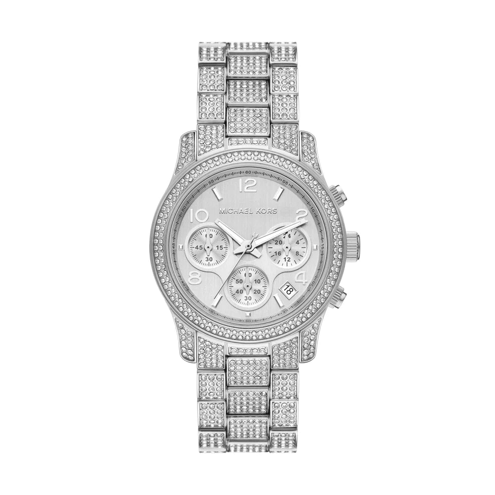 Michael Kors Runway Pavé Chronograph Silver Watch - MK7434