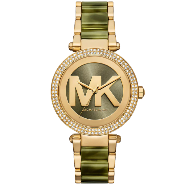 Michael Kors Parker Pavé Gold-Tone Acetate Women's Watch - MKO1200