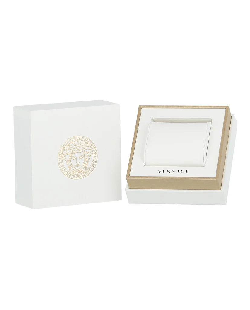 Versace V-Flare Quartz Black Dial Black Leather Strap Watch for Women - VEBN00218