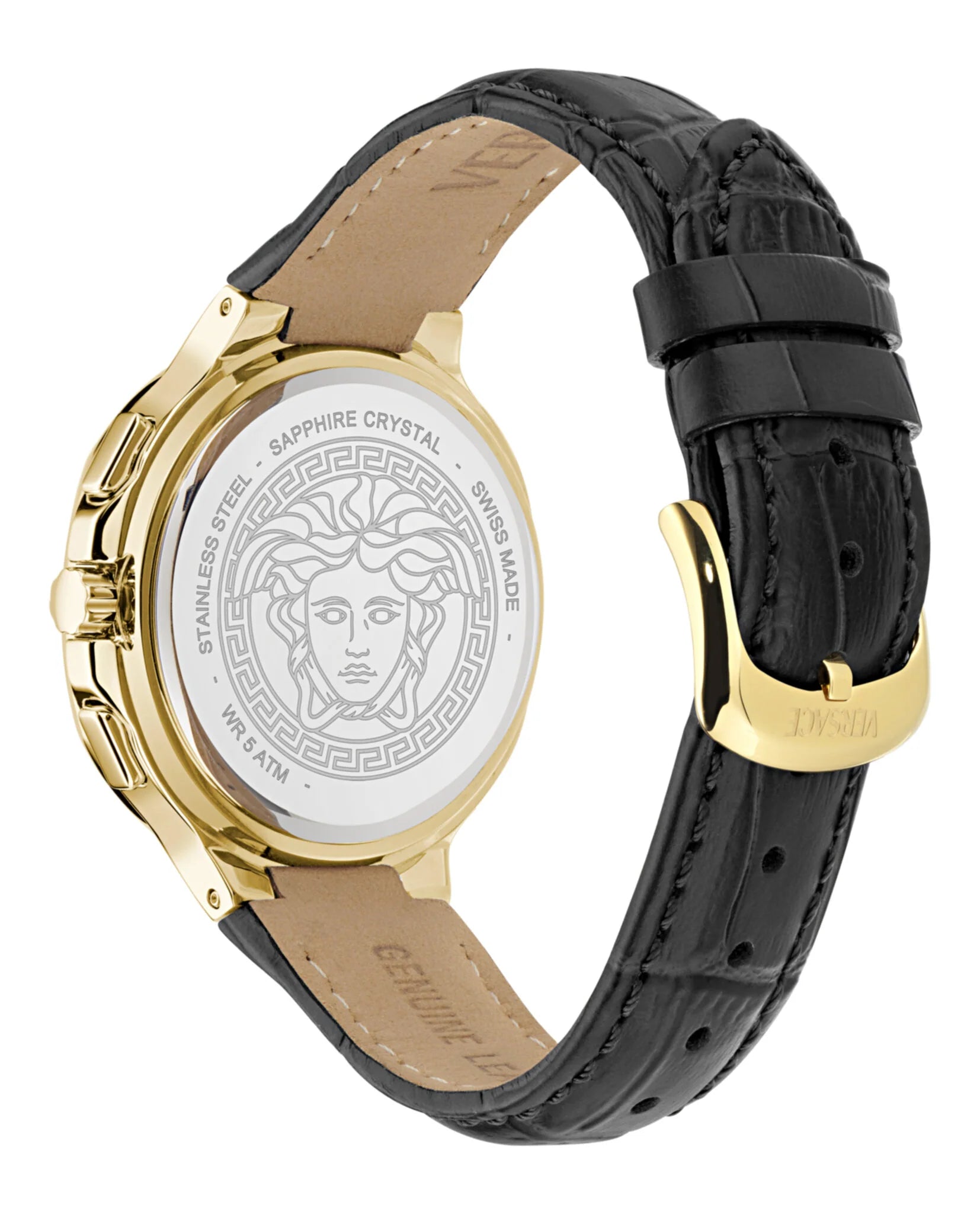 Versace V-Chrono Square Chronograph Quartz Black Dial Watch VEVCA0224