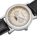 Akribos Cream Dial Black Leather Men's Watch AK632SSW - The Watches Men & Co #2