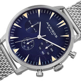 Akribos XXIV Blue Dial Stainless Steel Mesh Men's Watch AK1027BU - The Watches Men & Co #2