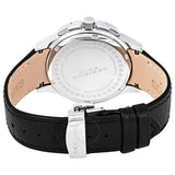 Akribos XXIV Grandiose Crystal Chronograph Steel Black Leather Men's Watch AK615SS - The Watches Men & Co #3