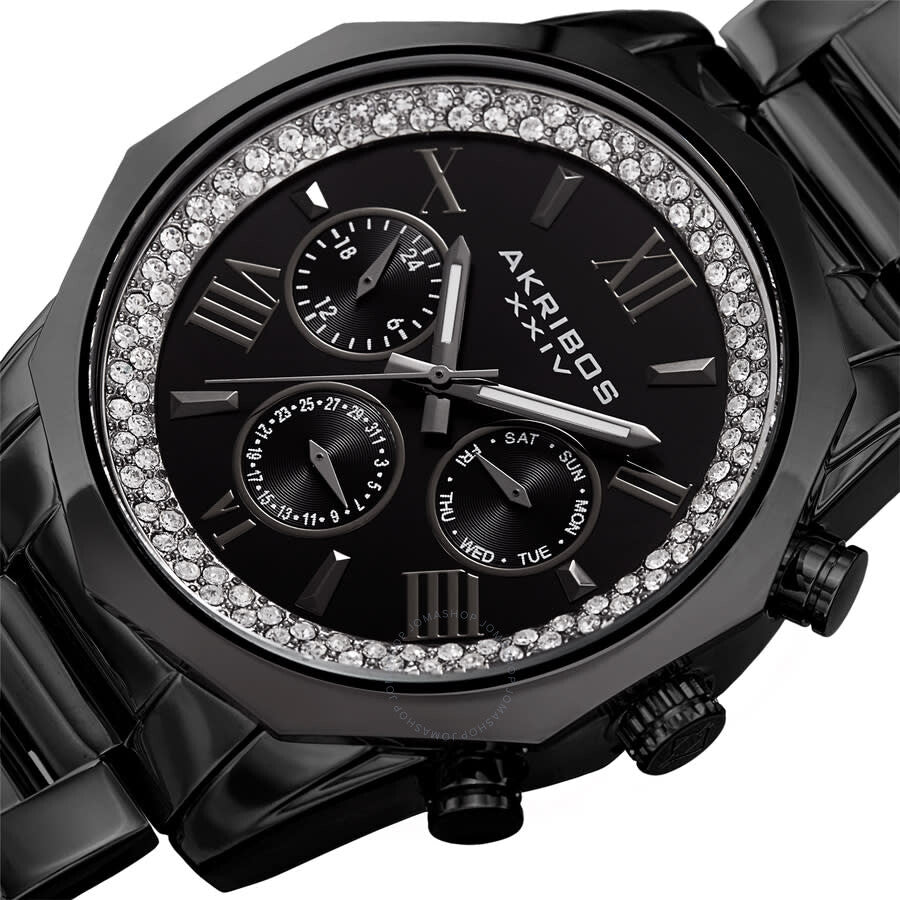 Akribos XXIV Men's Dress Chronograph Quartz Black Dial Men's Watch P50188 - The Watches Men & Co #2