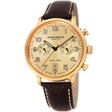 Akribos XXIV Dual Time Giold Dial Men's Watch AK1023YGBR - The Watches Men & Co