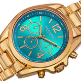 Akribos XXIV Multi-Function Blue Dial Yellow Gold-tone Ladies Watch AK760YGTQ - The Watches Men & Co #2