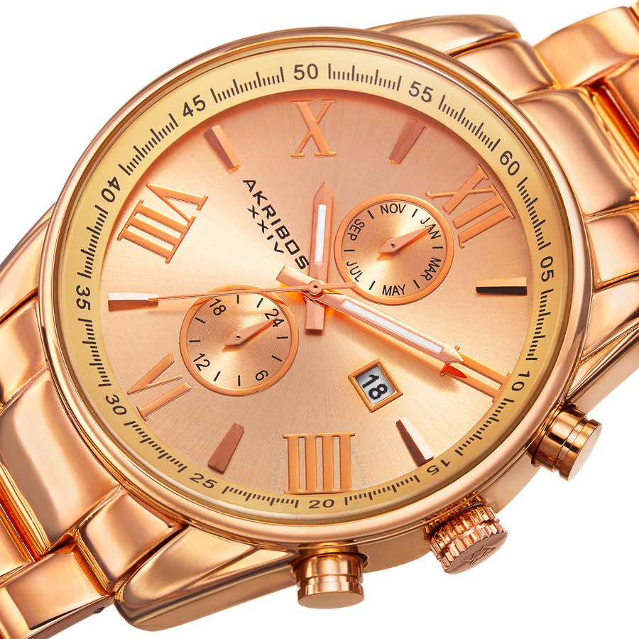 Akribos XXIV Our Products Quartz Rose Gold Dial Men's Watch P50122 - The Watches Men & Co #2