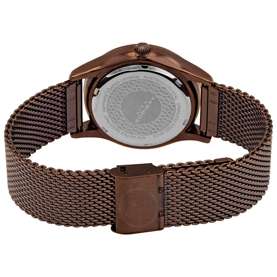 Akribos XXIV Pink Dial Brown Ion-plated Ladies Watch AK967BR - The Watches Men & Co #3
