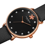Akribos XXIV Quartz Black Dial Black Leather Ladies Watch AK1084BK - The Watches Men & Co #2