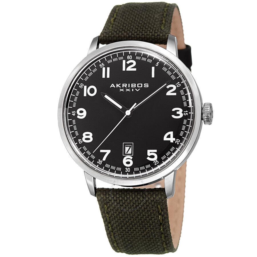 Akribos XXIV Quartz Black Dial Men's Watch AK1025SSBK - The Watches Men & Co