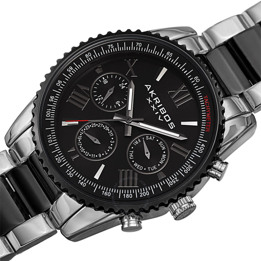 Akribos XXIV Quartz Black Dial Two-tone Men's Watch AK1099TTB - The Watches Men & Co #2