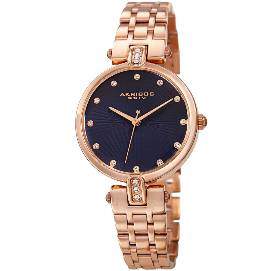Akribos XXIV Quartz Crystal Blue Dial Ladies Watch AK1085BU - The Watches Men & Co