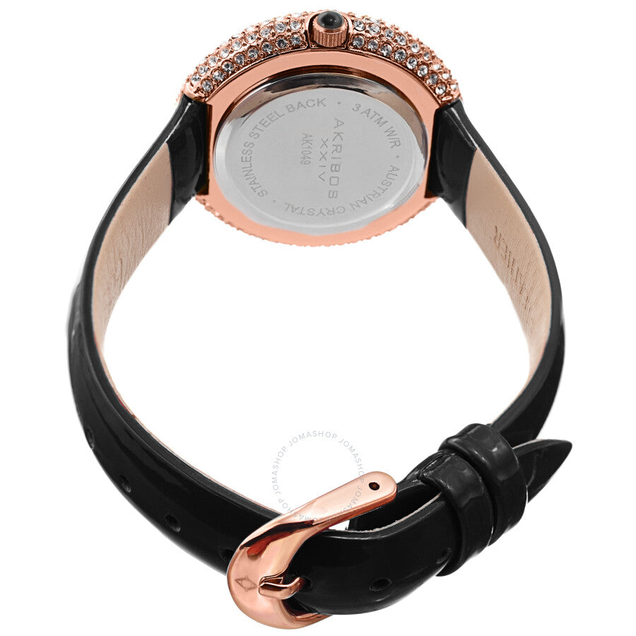 Akribos XXIV Quartz Crystal White Dial Ladies Watch AK1049BKR - The Watches Men & Co #4