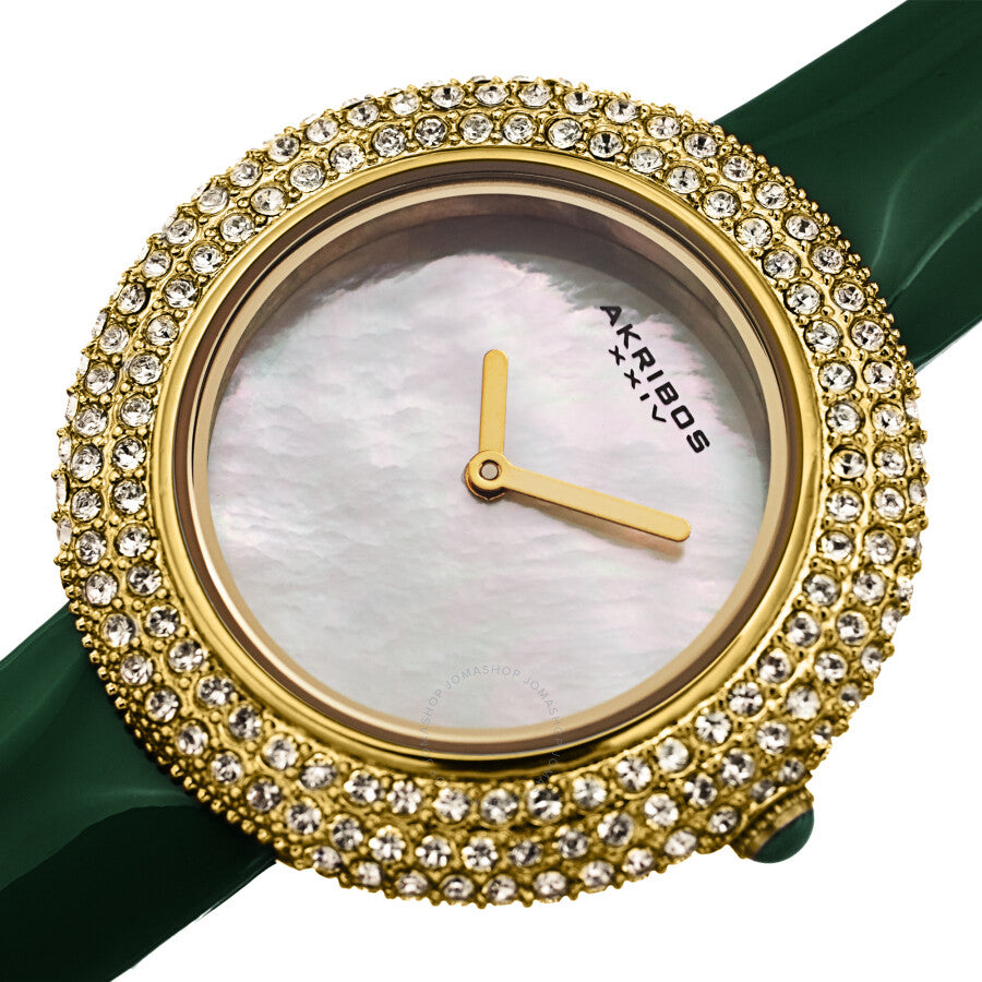 Akribos XXIV Quartz Crystal White Dial Ladies Watch AK1049GN - The Watches Men & Co #2