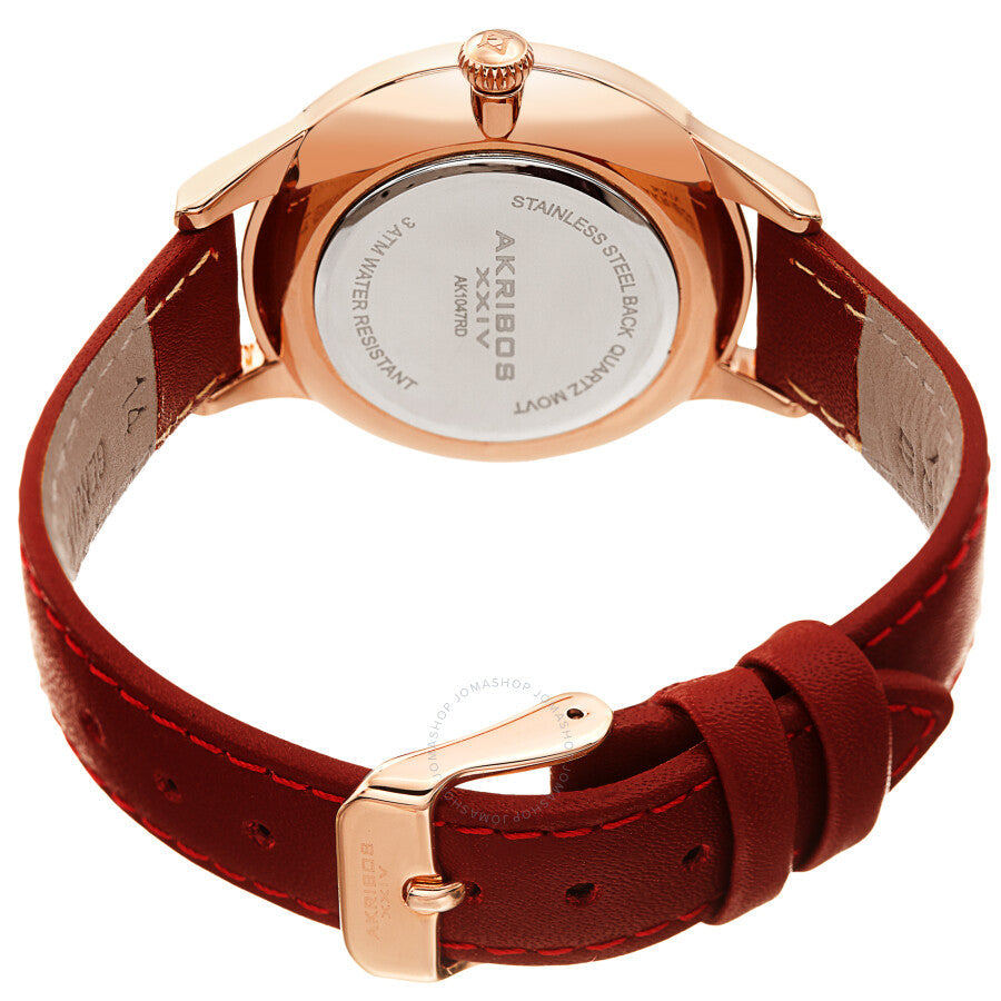 Akribos XXIV Quartz Diamond Red Dial Ladies Watch AK1047RD - The Watches Men & Co #4