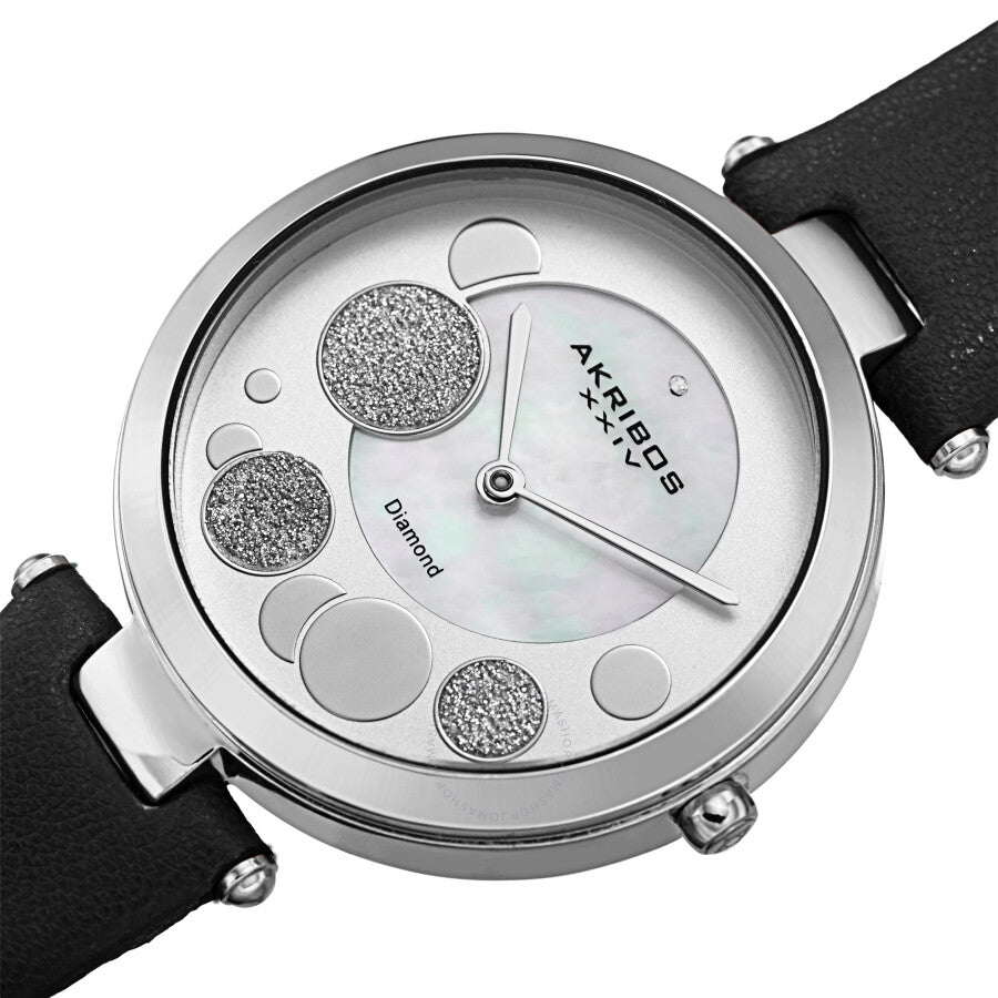 Akribos XXIV Quartz Diamond White Dial Ladies Watch AK1069SSBK - The Watches Men & Co #2