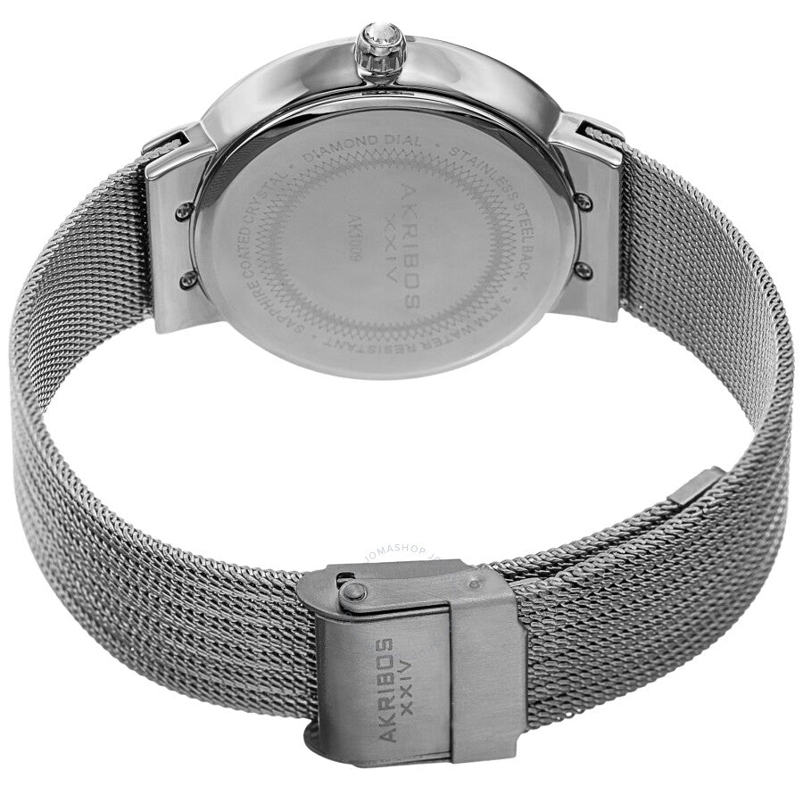 Akribos XXIV Quartz Diamond White Mother of Pearl Dial Ladies Watch AK1009SS - The Watches Men & Co #4